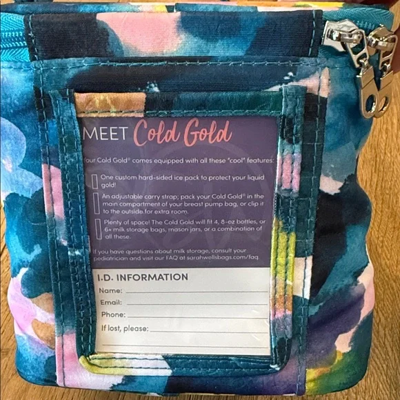 Sarah Wells Cold Gold Milk/Bottle Storage Bag in Aquamarelle - Picture 3 of 5